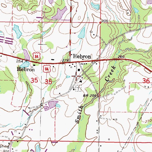 Topographic Map of Hebron Volunteer Fire Department, MS
