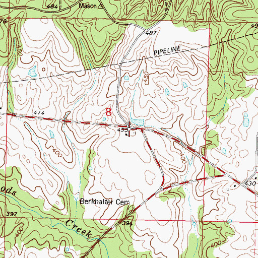 Topographic Map of Hot Coffee Volunteer Fire Department Station 1, MS