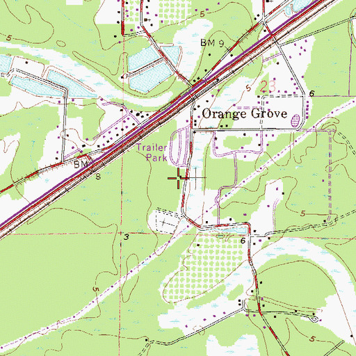 Topographic Map of Forts Lake - Franklin Creek Volunteer Fire Department Station 2, MS