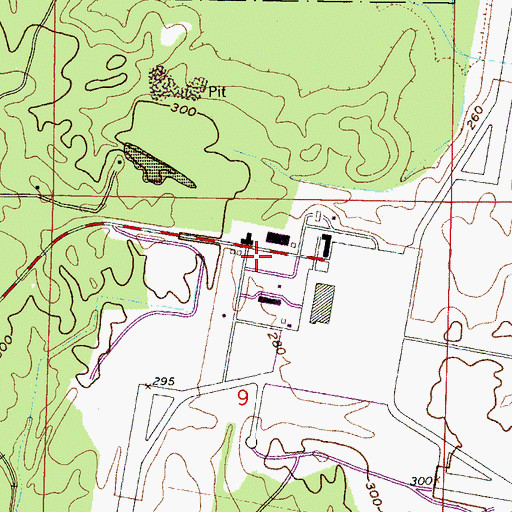 Topographic Map of Naval Air Station Meridian Fire Department Headquarters, MS