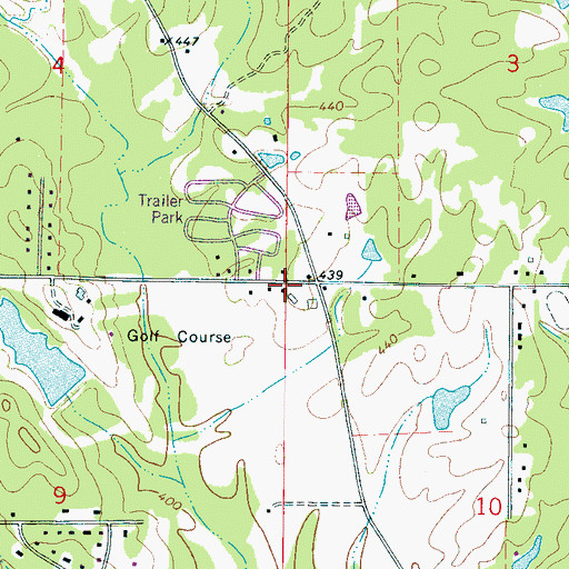 Topographic Map of Northeast Volunteer Fire and Rescue Department, MS