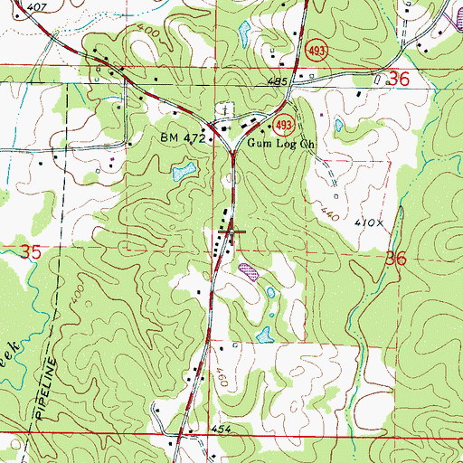 Topographic Map of Bailey Volunteer Fire and Rescue Department, MS