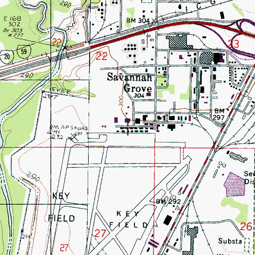 Topographic Map of 186 Air Refueling Wing Fire and Emergency Services Flight, MS