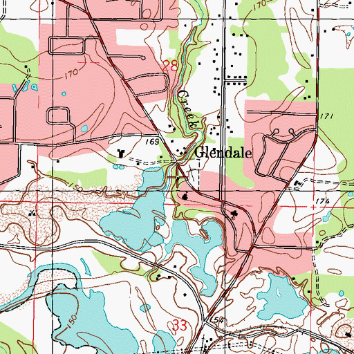 Topographic Map of North Forrest Volunteer Fire Department Station 1, MS
