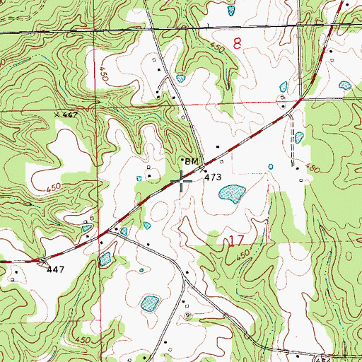 Topographic Map of Center Fire Department, MS