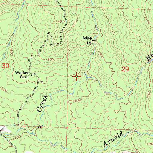 Topographic Map of Helms Creek, CA