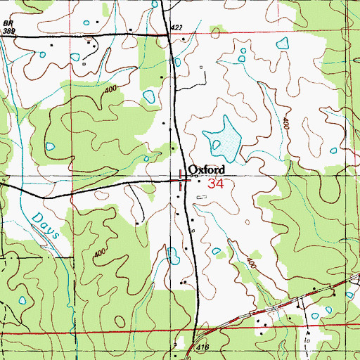 Topographic Map of O'Neil Volunteer Fire Department, MS