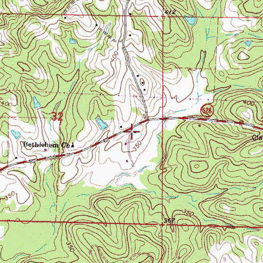 Topographic Map of Hal Volunteer Fire and Rescue, MS