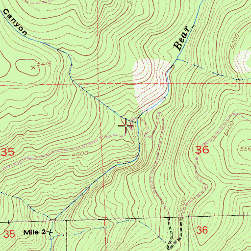 Topographic Map of Henley Canyon, CA