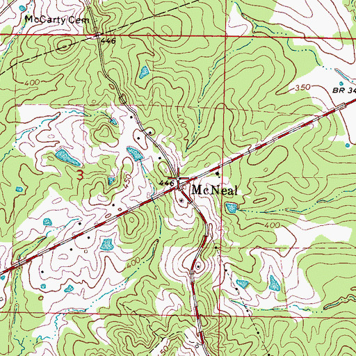 Topographic Map of Central Volunteer Fire Department Louin, MS