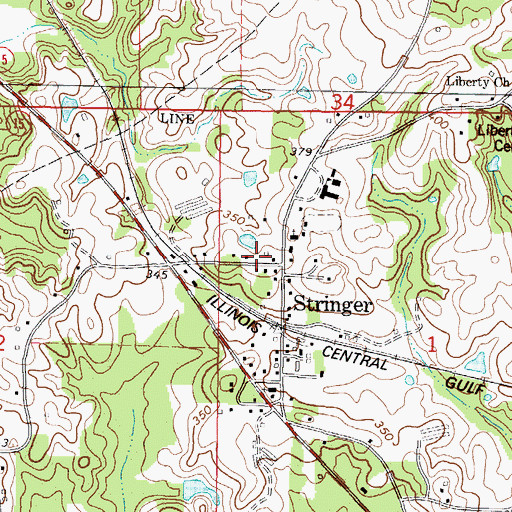 Topographic Map of Stringer Volunteer Fire Department Search and Rescue, MS
