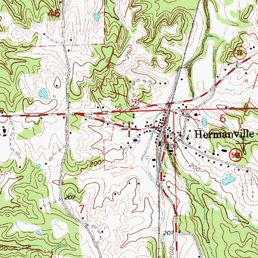 Topographic Map of Claiborne County Fire Department Station 4, MS