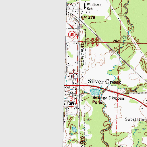 Topographic Map of Silver Creek Fire and Rescue, MS
