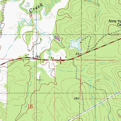 Topographic Map of Center Ridge Volunteer Fire and Rescue Department, MS