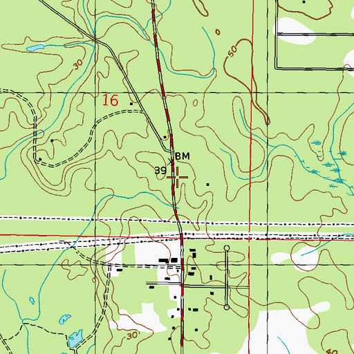 Topographic Map of Harrison County Fire Service - Lizana Volunteer Fire Department Station 12 County Farm Road, MS
