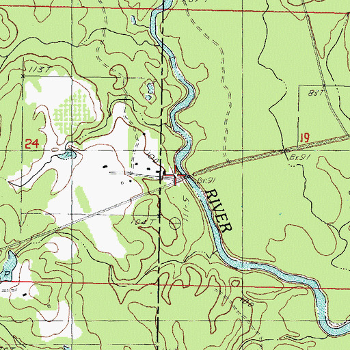 Topographic Map of Post 58 Volunteer Fire Department Station 2, MS