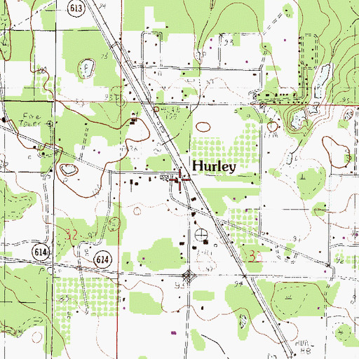Topographic Map of East Central Volunteer Fire Department Station 1, MS