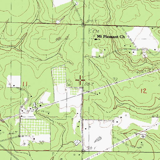 Topographic Map of Vancleave Volunteer Fire Department Mount Pleasant Station, MS