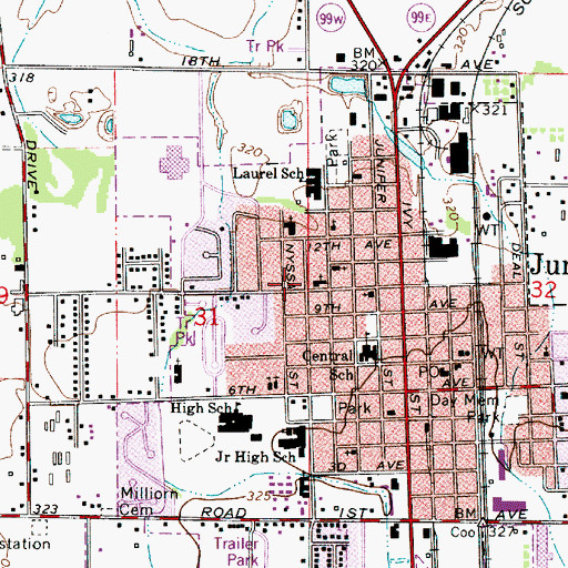 Topographic Map of Lane Transit District Park and Ride, OR