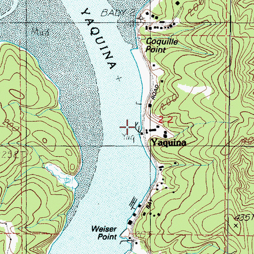 Topographic Map of Sawyers Landing, OR