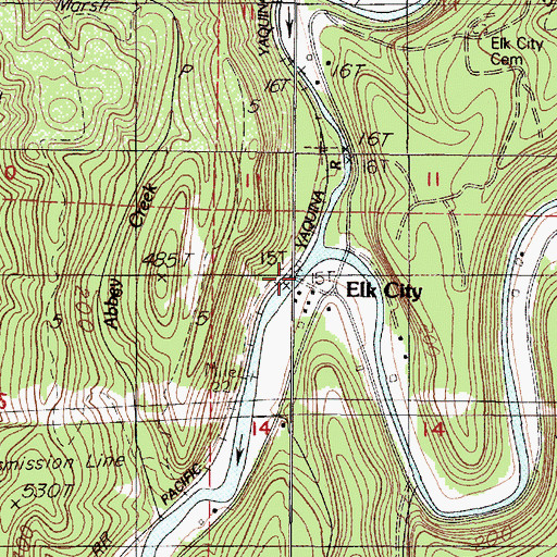 Topographic Map of Elk City Park Boat Ramp, OR