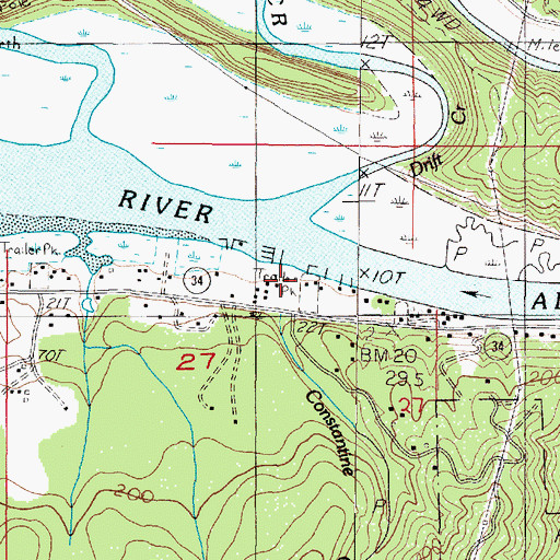 Topographic Map of The Alsea River RV Park and Marina, OR