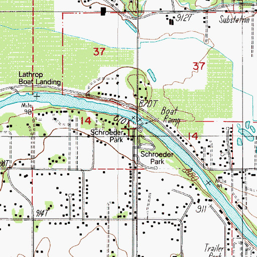 Topographic Map of Schroeder Park Boat Ramp, OR