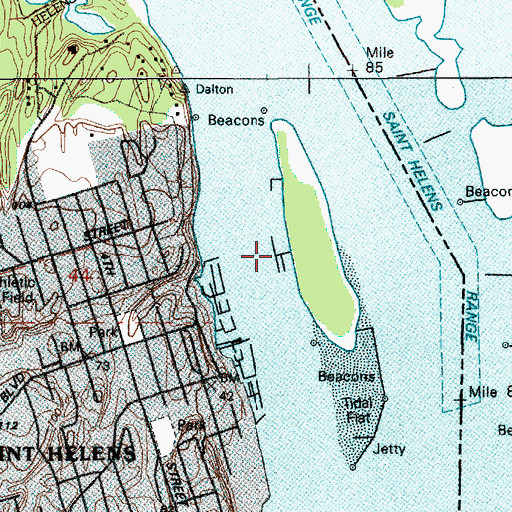 Topographic Map of Sand Island Marine City Park Dock South, OR