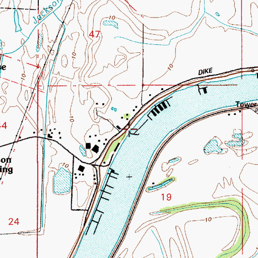 Topographic Map of Scappoose Moorage, OR