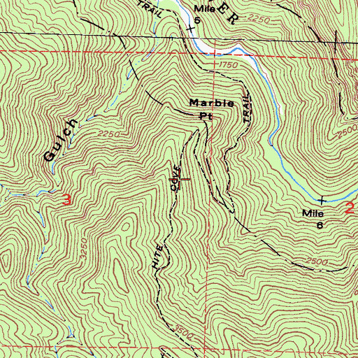 Topographic Map of Hite Cove Trail, CA