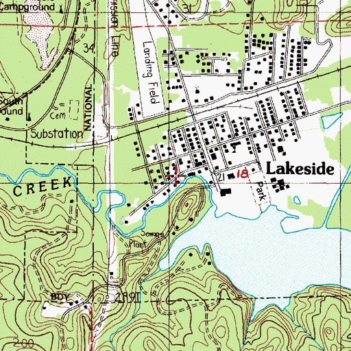 Topographic Map of Tenmile Marina Hoist Facility, OR
