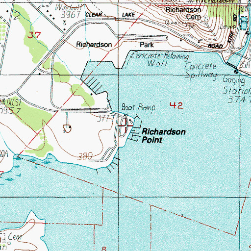 Topographic Map of Richardson Park, OR
