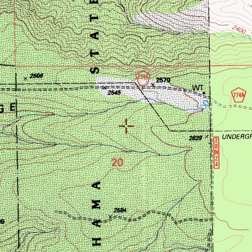 Topographic Map of Hogback Ridge, CA