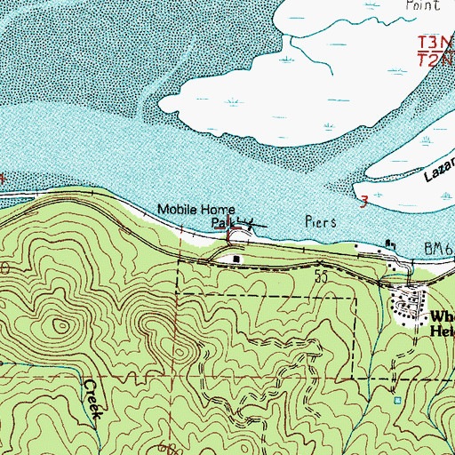 Topographic Map of Paradise Cove Resort and Marina, OR