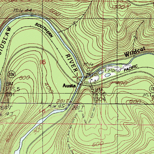 Topographic Map of Austa Boat Ramp, OR