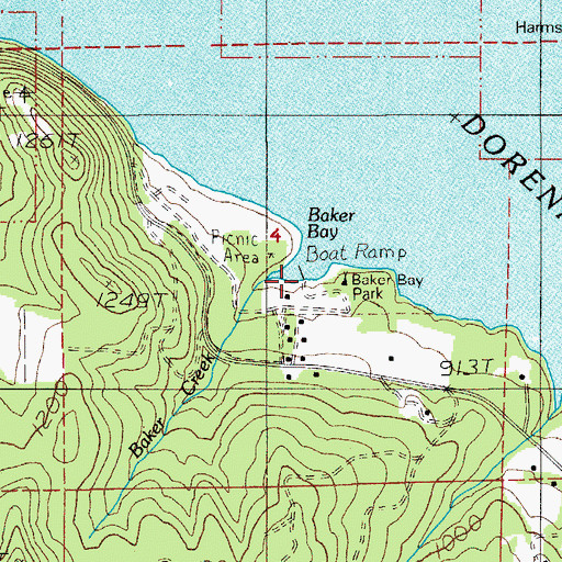 Topographic Map of Baker Bay Park Boat Ramp, OR