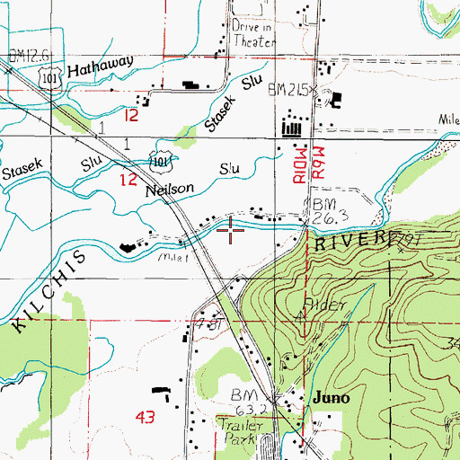Topographic Map of Parks Landing County Boat Launch, OR