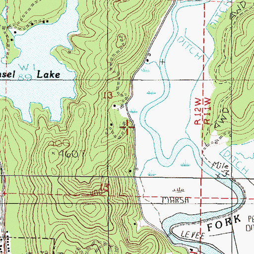 Topographic Map of Bender Landing Boat Ramp, OR