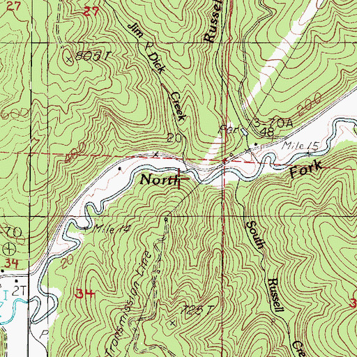Topographic Map of Houghton Landing Boat Ramp, OR