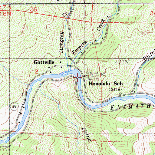 Topographic Map of Honolulu School (historical), CA