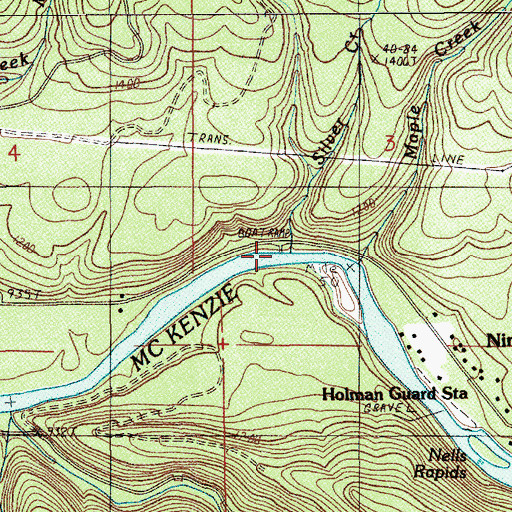 Topographic Map of Silver Creek Landing Boat Ramp, OR