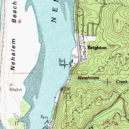 Topographic Map of Brighton Marina, OR