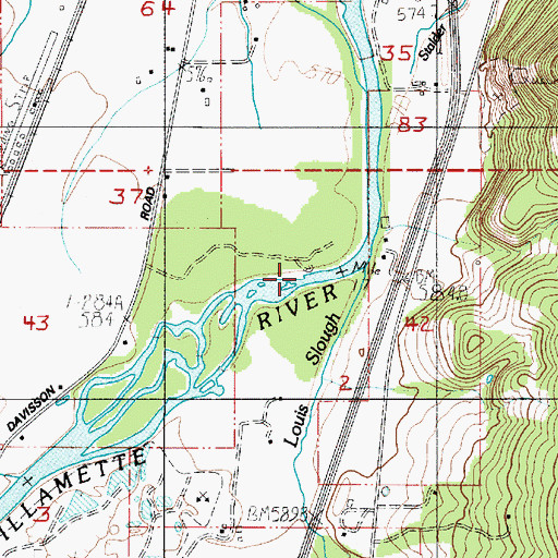Topographic Map of Lynx Hollow Access Boat Ramp, OR
