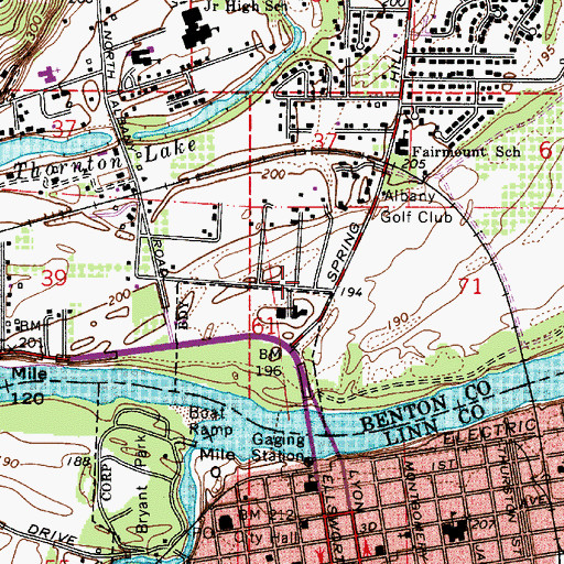 Topographic Map of Linn - Benton Loop North Albany Park and Ride, OR