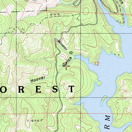 Topographic Map of Hoover Gulch, CA