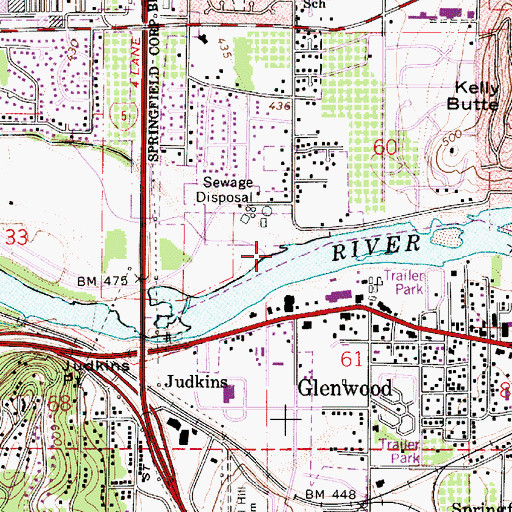 Topographic Map of Alton Baker Park Boat Ramp, OR
