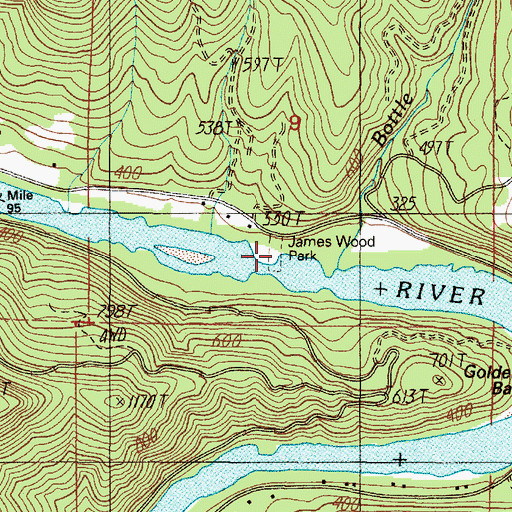 Topographic Map of James Wood County Park Boat Ramp, OR