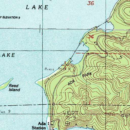 Topographic Map of Ada County Park Boat Ramp, OR