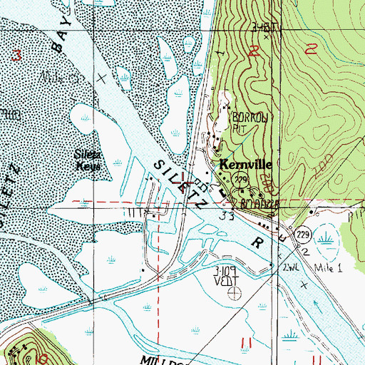 Topographic Map of Siletz Moorage Boat Ramp, OR