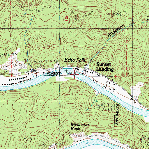 Topographic Map of Sunset Landing, OR